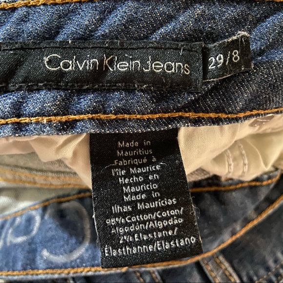 Calvin Klein Capri Jeans Denim Bermuda Cuffed Medium Wash Blue Summer Athleisure - Picture 2 of 7